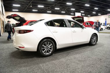 Toledo, Ohio, ABD - 02.07.2020: Büyük Toledo Otomobil Fuarı 2020, The Blade tarafından sunuldu, en yeni araç modelleri ve otomotiv teknolojisinde son gelişmeler.