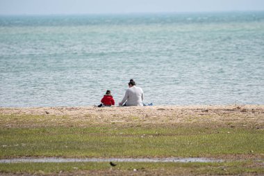 Harrison Township, Michigan, ABD - 26 Nisan 2020: Covid-19 Corona Virüsü sırasında Michigan Metro Parkı etkinliği.