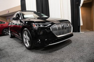 Toledo, Ohio, ABD - 02.07.2020: Büyük Toledo Otomobil Fuarı 2020, The Blade tarafından sunuldu, en yeni araç modelleri ve otomotiv teknolojisinde son gelişmeler.