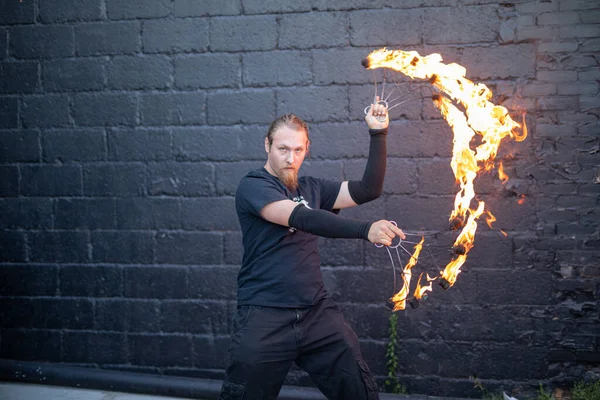 Detroit Michigan Usa 2019 Feuerwehrmann Übt Seine Routine — Stockfoto