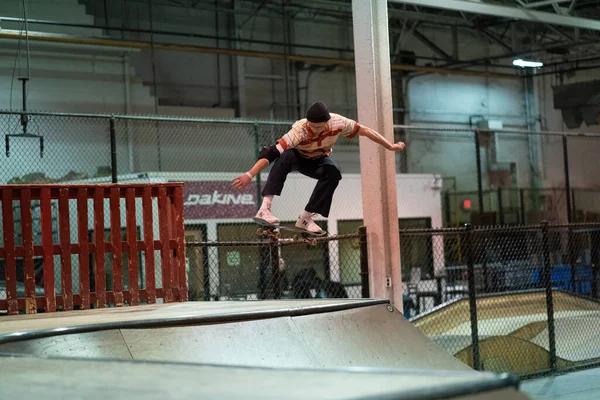 Detroit Michigan Usa 2019 Pattinatori Linea Skate Boarders Praticano Loro — Foto Stock