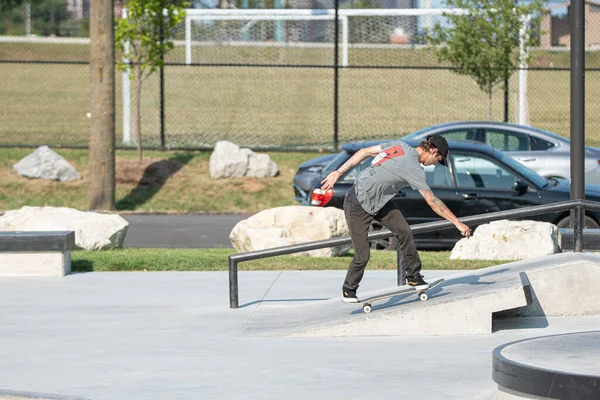 Detroit Michigan Usa 2019 Σκέιτμπορντ Κάνουν Skateboard Στο Detroit Skate — Φωτογραφία Αρχείου