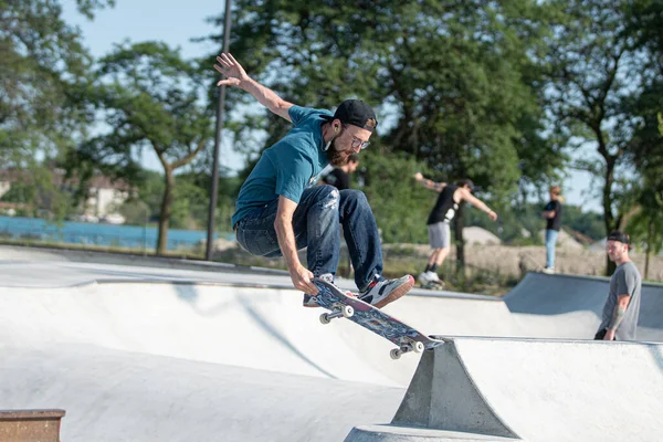 Detroit Michigan Abd 2019 Patenciler Detroit Kaykay Parkında Kaykay Numaraları — Stok fotoğraf