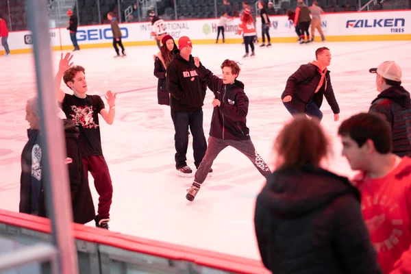 Hockeytown Winterfestival 2020 Menschen Auf Schlittschuhen — Stockfoto