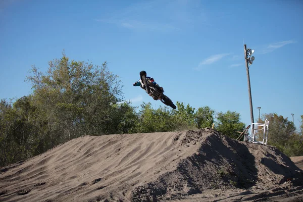 Orlando Florida Usa 2018 Motocross Fahrer Üben Einem Sonnigen Tag — Stockfoto