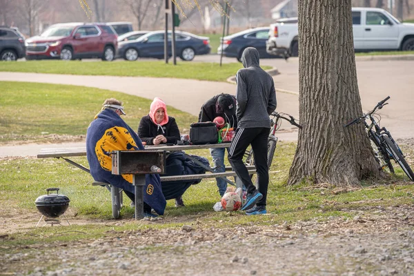 Harrison Township Michigan April 2020 Activiteiten Het Michigan Metro Park — Stockfoto