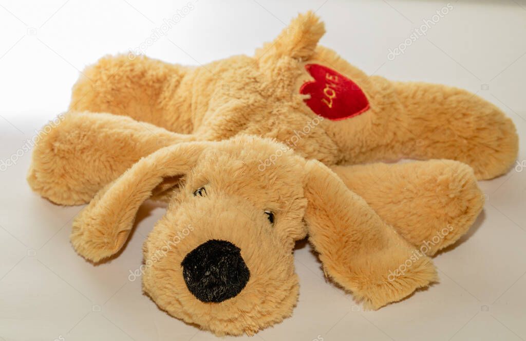 teddy bear with a red heart on a white background