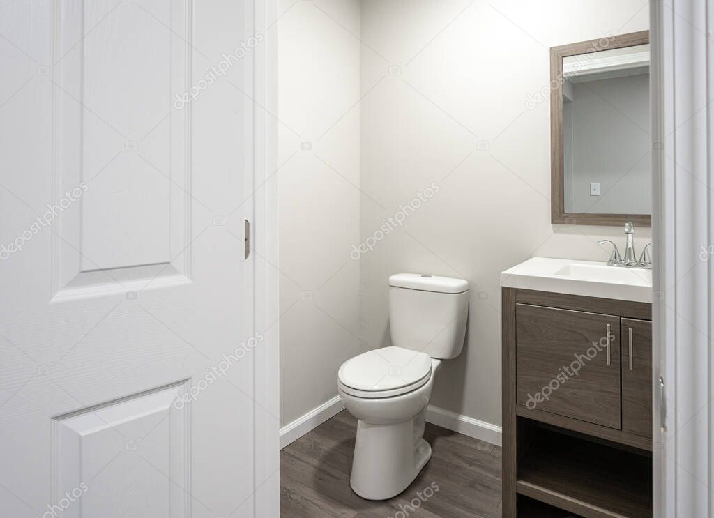 bathroom has been remodeled and updated