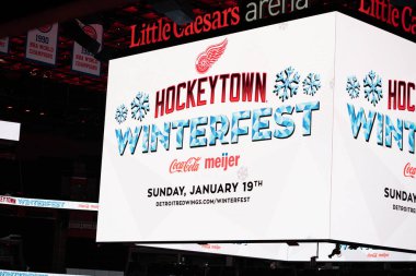 Detroit, Michigan, ABD - 01.19.2020: Hockeytown Kış Festivali 2020