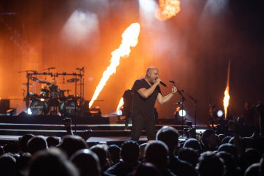 Detroit, Michigan, ABD - 03.05.2019: Özel konuk Three Days Grace ile Little Caesar 's Arena' da canlı performans