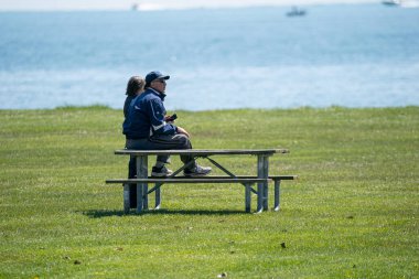 Harrison Township, Michigan / ABD - 13 Mayıs 2020: Corona Virüsü sırasında Michigan Metro Parkı etkinliği.