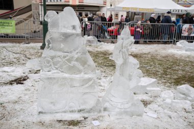 Plymouth, Michigan, ABD - 01.12.2020: Plymouth Buz Festivali 2020.