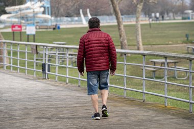Harrison Township, Michigan / ABD - 19 Nisan 2020: Corona Virüsü sırasında Michigan Metro Parkı etkinliği.