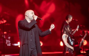 Detroit, Michigan, ABD - 03.05.2019: Özel konuk Three Days Grace ile Little Caesar 's Arena' da canlı performans