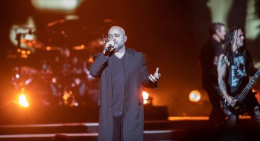 Detroit, Michigan, ABD - 03.05.2019: Özel konuk Three Days Grace ile Little Caesar 's Arena' da canlı performans