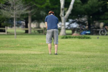 Harrison Township, Michigan - ABD - 05.27.2020: Corona Virüsü sırasında Michigan Metro Parkı etkinliği.