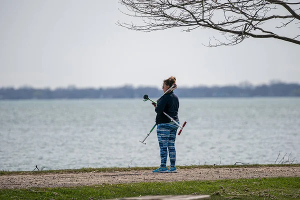 Harrison Township Michigan Eua Abril 2020 Michigan Metro Park Activity — Fotografia de Stock