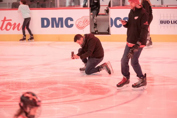 Hockeytown Winterfestival 2020 Menschen Auf Schlittschuhen — Stockfoto