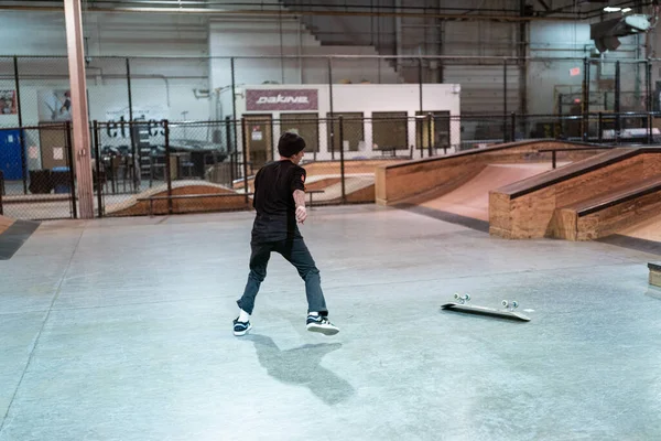 Royal Oak Michigan Eua Patinadores Praticando Seus Truques Modern Skate — Fotografia de Stock