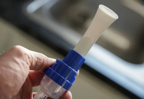 Nebulizador Está Fuera Medicación Necesita Más Para Continuar Sus Tratamientos — Foto de Stock