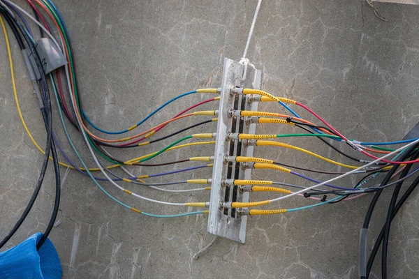 Kabel Werden Angeschlossen Ihr Akustisches Und Visuelles Signal Übertragen — Stockfoto