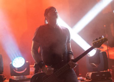 Detroit, Michigan, ABD - 10.20.2018: Sevendust Clutch için Fillmore açılışında canlı konser veriyor.