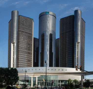 29 Haziran 2019 'da Detroit şehir merkezindeki General Motors karargahı.