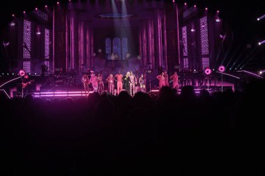 Detroit, Michigan, ABD - 04.26.2019: Özel konuk Julia Michaels ile Little Caesar 's Arena' da canlı performans