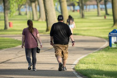 Harrison Township, Michigan - ABD - 05.27.2020: Corona Virüsü sırasında Michigan Metro Parkı etkinliği.