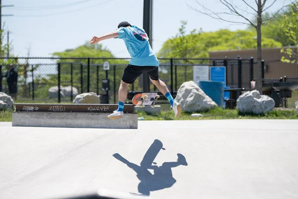 Detroit Michigan Usa Mai 2020 Skater Und Biker Üben Während — Stockfoto