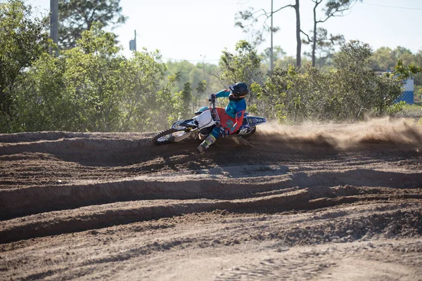 Orlando Florida Usa 2018 Motocross Fahrer Üben Einem Sonnigen Tag — Stockfoto