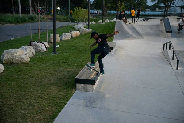 Detroit Michigan États Unis 2019 Les Patineurs Les Motards Entraînent — Photo