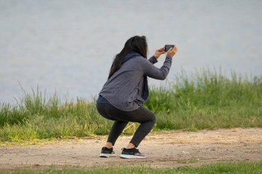 Harrison Township, Michigan, ABD - 30 Mayıs 2020: Covid-19 sırasında Michigan Metro Parkı etkinliği, Corona Virüsü.