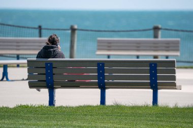 Harrison Township, Michigan, ABD - 10 Mayıs 2020: Covid-19 sırasında Michigan Metro Parkı etkinliği, Corona Virüsü.