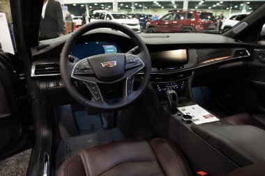 Novi, Michigan, ABD - 01.04.2020: Güneydoğu Michigan Otomobil Fuarı ve 2020 otomobil ve kamyonun tamamı.