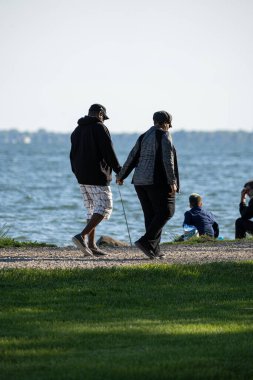 Harrison Township, Michigan, ABD - 31 Mayıs 2020: Covid-19 Corona Virüsü sırasında Michigan Metro Parkı etkinliği.