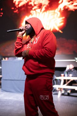 Detroit, Michigan / USA - 01-26-2020: Trik Trik ve Trae Detroit Fillmore 'da Snoop Dogg' un açılış gösterisi olarak sahne alıyor