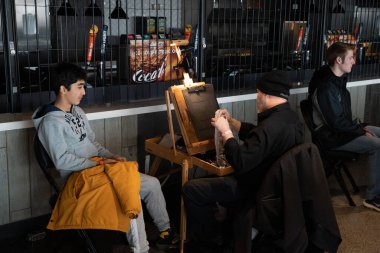 Detroit, Michigan, ABD - 01.19.2020: Hockeytown Kış Festivali 2020