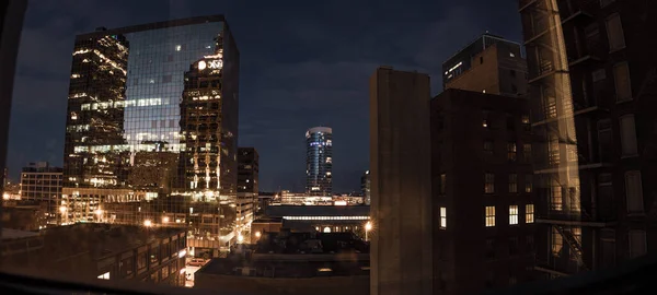 Indianapolis Skyline Brille Après Nuit — Photo