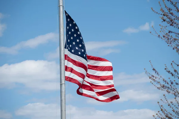 Bandiera Americana Cielo Blu — Foto Stock