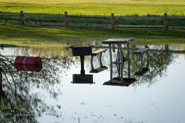 Michigan Park Har Översvämmats Kraftiga Regn Och För Höga Vattennivåer — Stockfoto