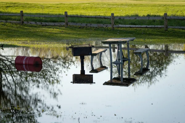 Parc Michigan Été Inondé Par Fortes Pluies Des Niveaux Eau — Photo