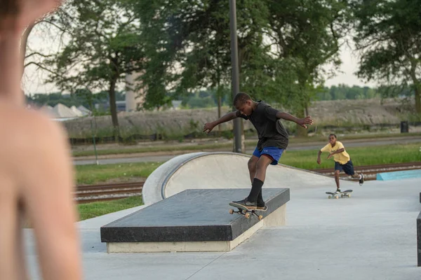 Detroit Michigan Abd 2019 Detroit Şehir Merkezindeki Kaykay Sporcuları — Stok fotoğraf