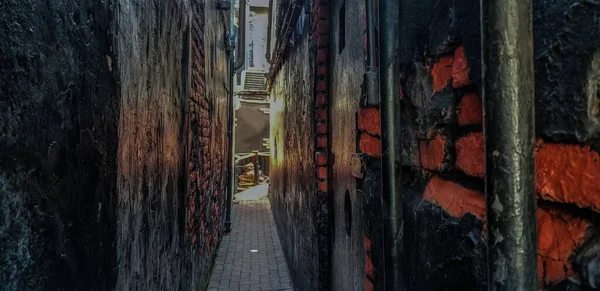 Long Alley Getting Narrow Background — Stock Photo, Image