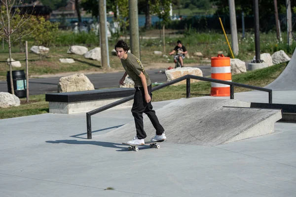 Detroit Michigan États Unis 2019 Les Patineurs Entraînent Leurs Tricks — Photo