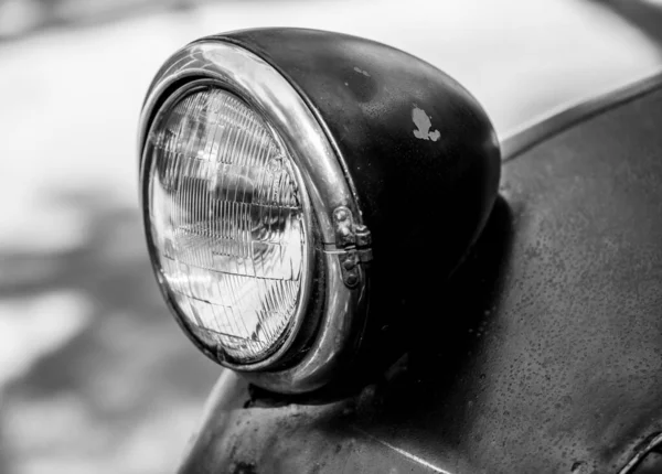 Vintage Motocicleta Farol Close — Fotografia de Stock