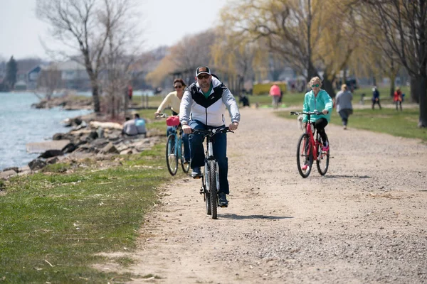 Harrison Township Michigan Usa April 2020 Michigan Metro Park Activity Stock Picture