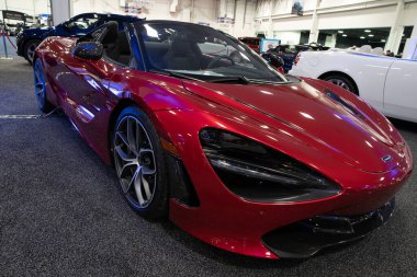 Novi, Michigan, ABD - 01.04.2020: Güneydoğu Michigan Otomobil Fuarı ve 2020 otomobil ve kamyonun tamamı.