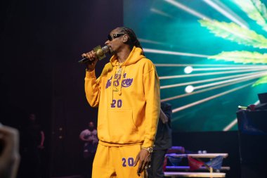 Detroit, Michigan / USA - 01-26-2020: Snoop Dogg Detroit Fillmore 'da canlı performans sergiliyor