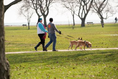 Harrison Township, Michigan / ABD - 19 Nisan 2020: Corona Virüsü sırasında Michigan Metro Parkı etkinliği.